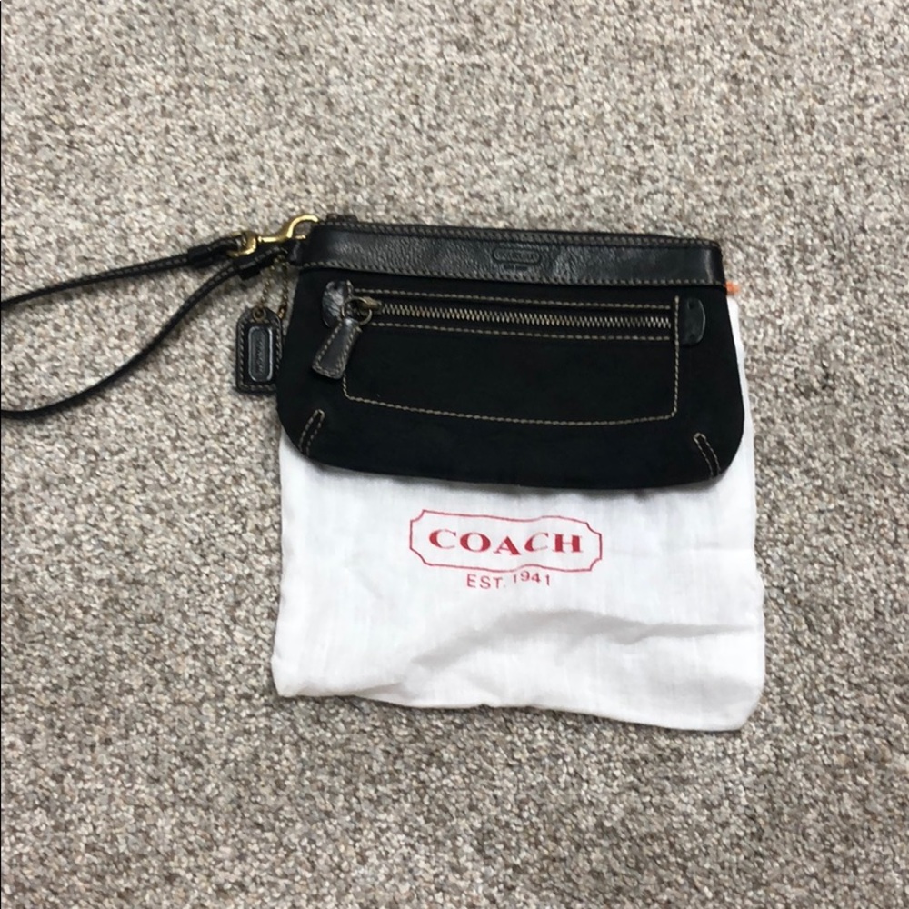 Coach black wristlet